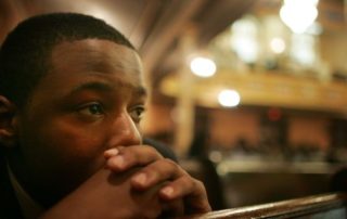 Depression - picture of a depressed or worried black male